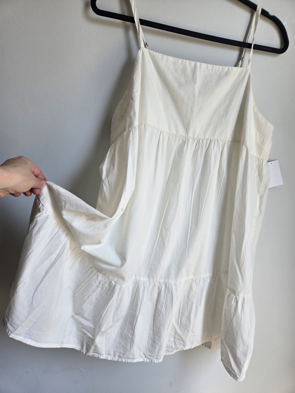 New ABOUND White Tiered Spaghetti Strap 💯 Cotton Sundress